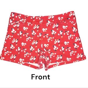 Ann Taylor Loft Shorts Women Size 12 Red Floral Pattern Stretch